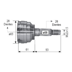 Junta Lado Rueda Derecha Ford Escort 1.9 L4 1994-1996 | Sir9019 Spq